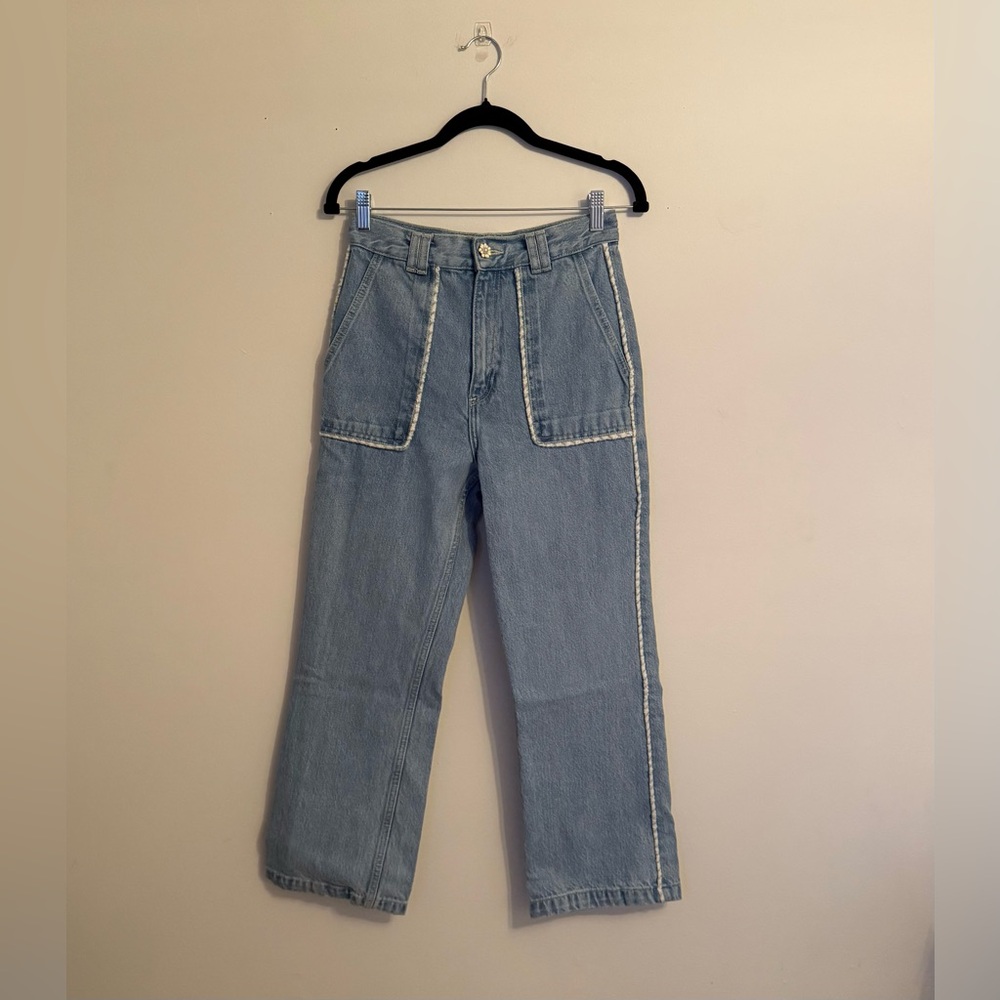 Zara Tweed Trim Jeans - Picture 6 of 9